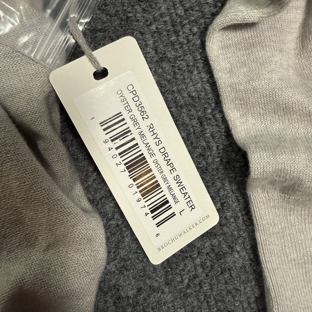 Brochu Walker NWT Drape Sweater Oyster Gray Women's Size Large $488 - Picture 4 of 10